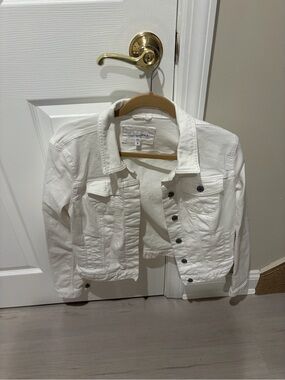 LOFT White Cropped Denim Jacket